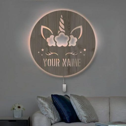 Custom Wooden Name Night Light dylinoshop