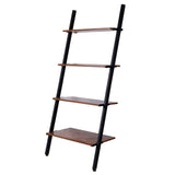 Ladder Shelf 4 Tier Bookshelf Storage Display Shelves Industrial Wood dylinoshop