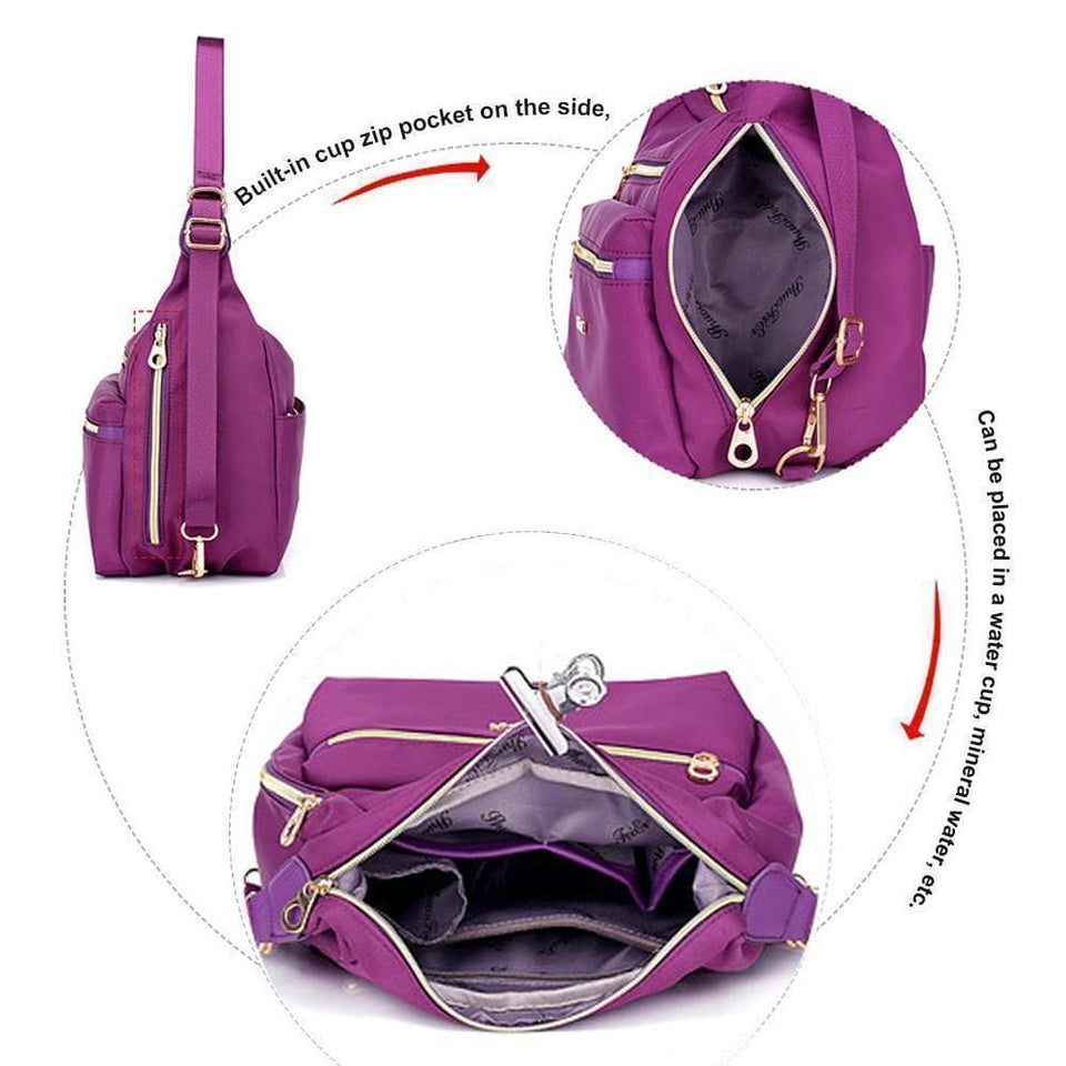 Bag with Double Zippers, Handbag and Shoulder Bag Zimomo