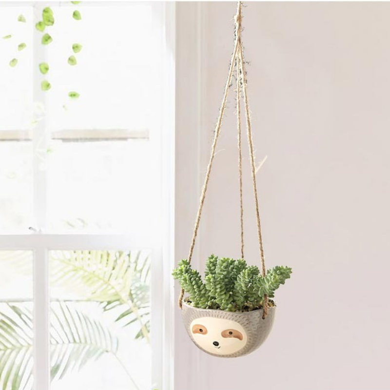 Ceramic Hanging Sloth Plant Pot dylinoshop