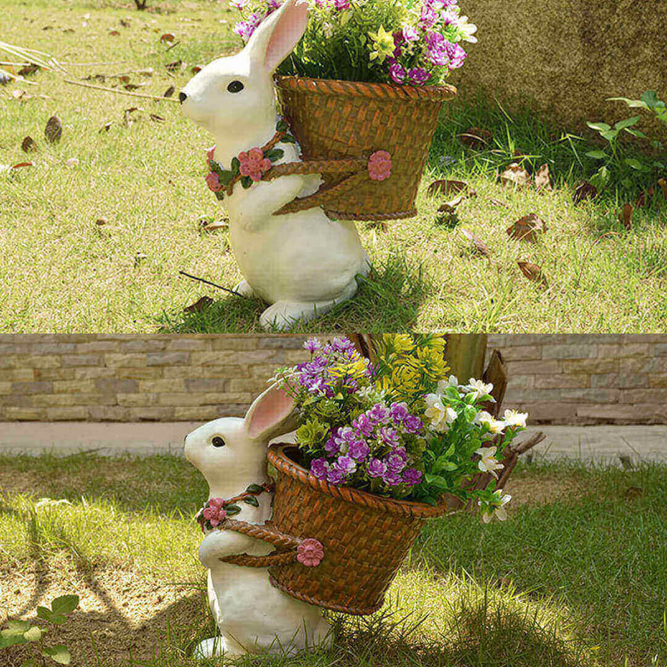 Garden Rabbit Woven Flower Pot Decoration Feajoy