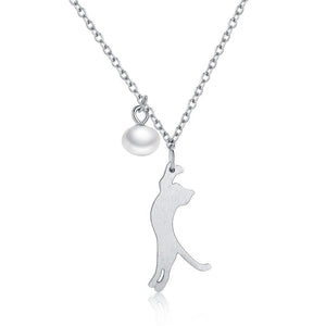 925 Sterling Silver Cute Kitten Cat Pendant Necklace Charm Jewelry Touchy Style