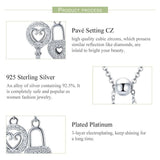 925 Sterling Silver Key of Heart Lock Pendant Necklace Charm Jewelry Without Chain Touchy Style