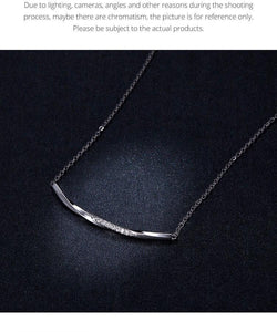 925 Sterling Silver  Necklaces Charm Jewelry Clear Wave BSN130 Touchy Style
