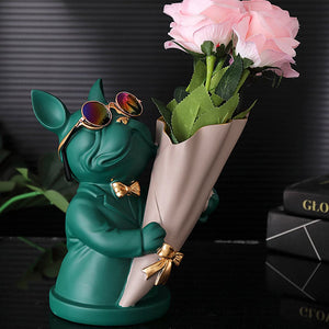 French Bulldog Flower Vase Feajoy