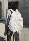 Art White Solid Large Capacity Canvas Backpack Bag BGS211231