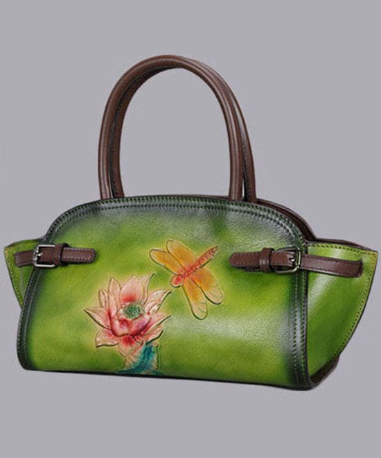 Beautiful Green Rub color Paitings Calf Leather Messenger Bag ZPBAG-BGS220209