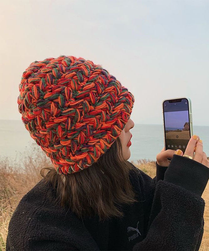 Beautiful Orange Handmade Knit Bucket Hat dylinoshop
