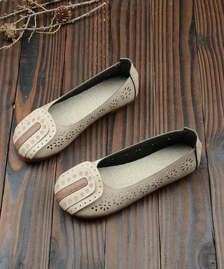 Beige For Women Hollow Out Flat Feet Shoes PDX210712