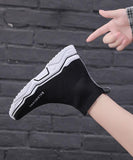 Black Knit Fabric Ankle boots Platform Boots XZ-XZ210804