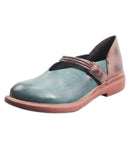 Blue Flat Shoes For Women Genuine Leather Elegant Splicing Flats PDX210712
