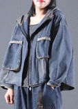 Blue Pockets denim Jacket Zip Up Spring BSDJK-CTS211130