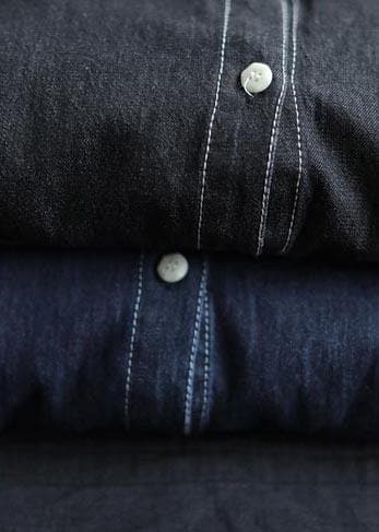 Bohemian Lapel Pockets Spring Tops Women Pattern Denim Blue Shirt LTP210129