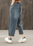 Bright line decoration retro washed denim autumn new casual trousers LPTS200915