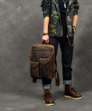 Casual Brown Calf Leather Original Design Man's Backpack Bag ZP-BGS220816