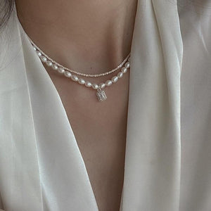 Charm Jewelry Fashion Wedding Party Pearl Double Layers Choker Necklace For Women 2021 New Jewelry Elegant Collares Gifts Touchy Style