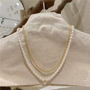 Charm Jewelry Luxury Natural Pearl Zircon Heart Choker Necklace For Women New Design Jewelry Gifts MDS0304 Touchy Style