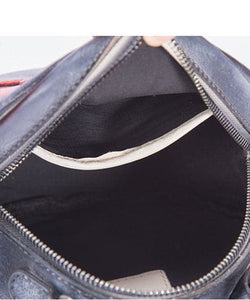 Chic Dark Grey Animal Patchwork Paitings Leather Messenger Bag BGS220210