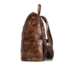 Chic Omychic Casual Travel chocolate Color Matching Leather Backpack BGS200801