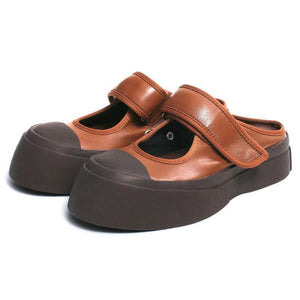 Chocolate Platform Buckle Strap Slide Sandals AT-LT210628