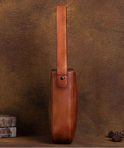 Classy Brown Large Capacity Paitings Calf Leather Satchel Handbag BGS220210