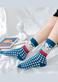 Classy Cute cartoon Print Cotton Crew Socks dylinoshop