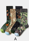 Classy Fashion pattern Jacquard Cotton Crew Socks dylinoshop