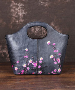Classy Grey fashion Embossing Paitings Calf Leather Tote Handbag BGS220210
