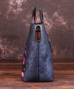 Classy Grey fashion Embossing Paitings Calf Leather Tote Handbag BGS220210
