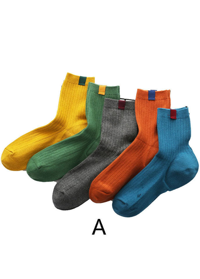 Classy Solid color Cotton Crew Socks dylinoshop