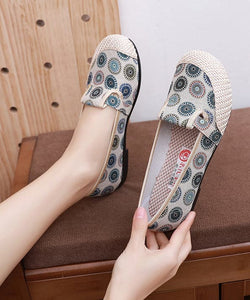 Comfy Blue Flat Shoes For Women Print Splicing Flat Feet Shoes BX-PDX220407