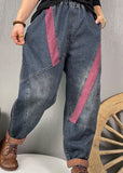 DIY Blue high waist Patchwork denim Pants Spring NZ-LPTS220105
