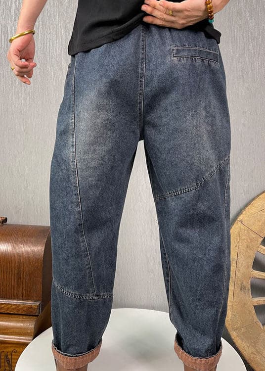 DIY Blue high waist Patchwork denim Pants Spring NZ-LPTS220105