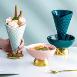 Ice Cream Cone Porcelain Dessert Cup & Bowl dylinoshop