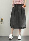 Elastic waist mid-length half-length denim skirt loose loose  wild A-line skirt SKTS200613