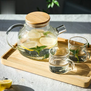 Bamboo Cork Glass Teapot dylinoshop