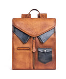 Fashion Brown Versatile Paitings Calf Leather Backpack Bag BGS211230