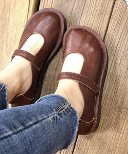 Fashion Chocolate Buckle Strap Loafers For Women Cowhide Leather PDX210706