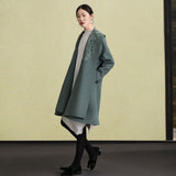 Fashion army green Woolen Coats Women plus size embroidery Winter coat long sleeve woolen outwear TCT181116