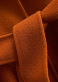 Fashion brown Woolen Coats Women Loose fitting medium length jackets tie waist coat TCT190821