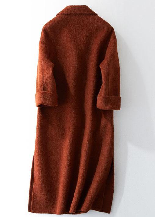 Fashion oversized trench coat half sleeve coats chocolate Notched Woolen Coats TCT190821