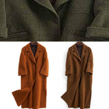 Fashion oversized trench coat half sleeve coats chocolate Notched Woolen Coats TCT190821