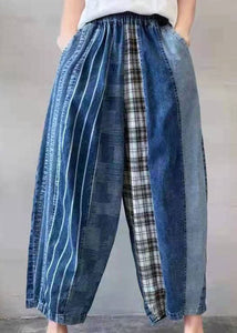 Fine Blue Patchwork fashion denim Pants Spring RX-LPTS220113