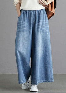 Fine Blue Regular Pockets Straight Fall Denim Pants BSNZ-LPTS211014