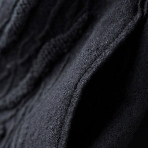 Fine black wool coat for woman plus size clothing embroidery Winter coat long sleeve woolen outwear TCT181116