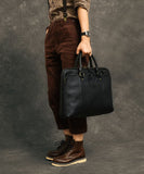 Formal Coffee Solid Color Calf Leather Computer Package Tote Handbag ZP-BGS220816
