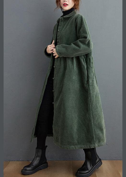French blackish green corduroy coats Inspiration thick Cinched women coats ( Limited Stock) TCT201119