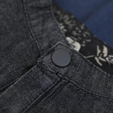French stand colla pockets cotton Shirts Work denim black shirt WG-STP200601