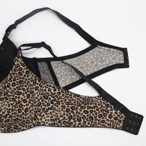 Full Coverage Plus Size Women's Leopard Bralettes dylinoshop
