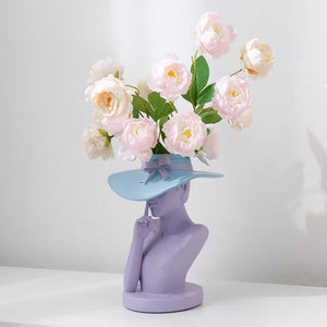 Modern Girl Statue Flower Vase feajoy